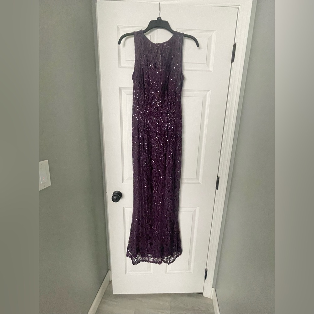 Marina Purple Sequined Long formal dress